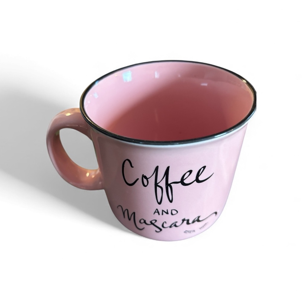 Coffee & Mascara Double Side Large Prima Design Coffee Mug Pink Black 16 0z Gift